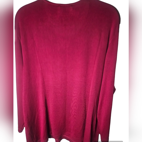 OSCAR women's red long-sleeved scoop neck sweater size 2X - Picture 4 of 6